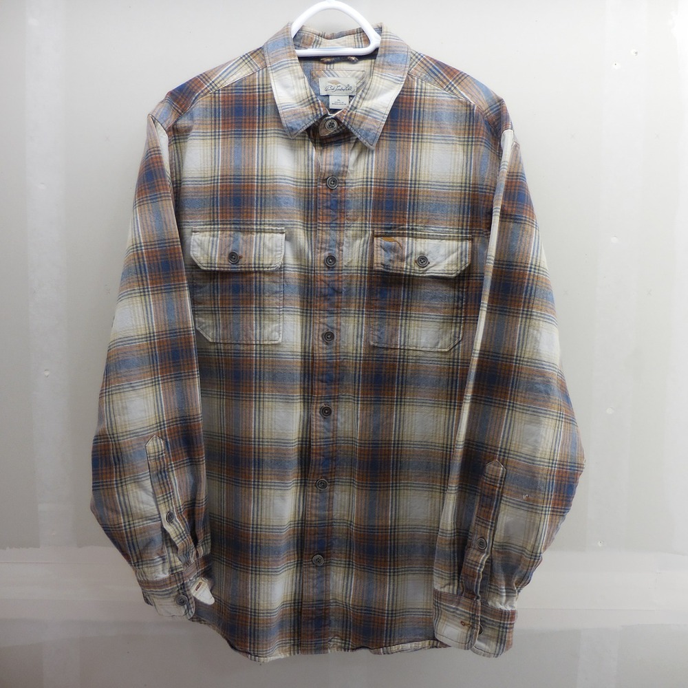 Bob Timberlake Mens XL Plaid Flannel Button Down Shirt Blue Orange BIF20-7742W